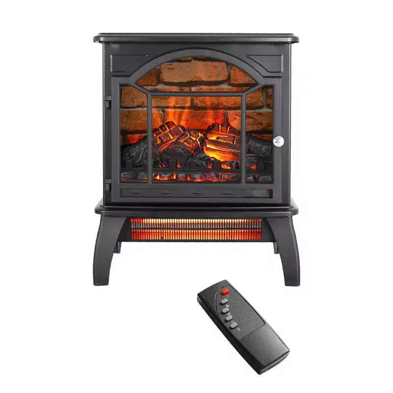 18 Inch Electric Fireplace With Adjustable Flame Brightness, Heating Fireplace for Living Room Home Office Apartment