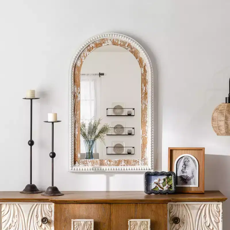 Maxax Wood Arch Decorative Wall Mirror