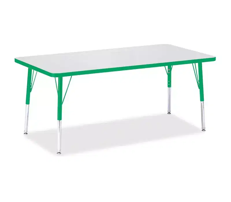 Green Rectangle Activity Table 30x60 in, Ages 2-11