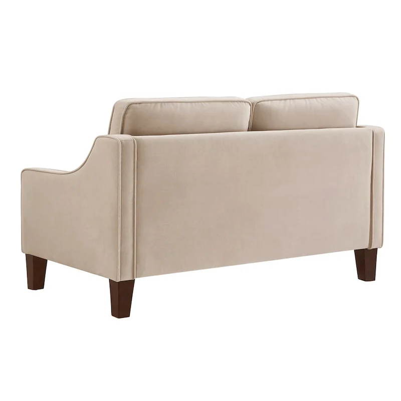 Velvet Loveseat Sofa with Square Arms, 51.5