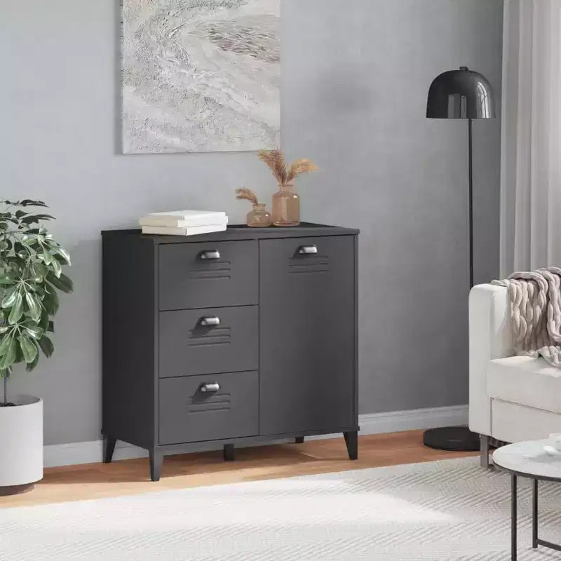Sideboard Storage Side Cabinet, Solid Wood Pine with 2 Drawers