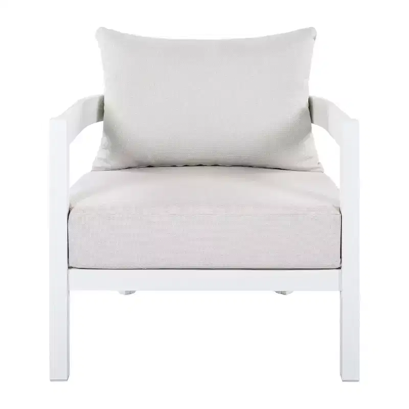 Christopher Knight Home Daniela Modern Aluminium Patio Accent Chairs with Cushion and Curved Backrest (Set of 2)
