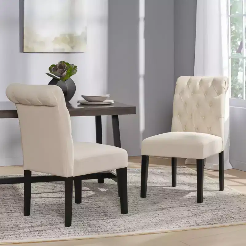 Christopher Knight Home Emerson Contemporary Tufted Rolltop Dining Chairs (Set of 2)