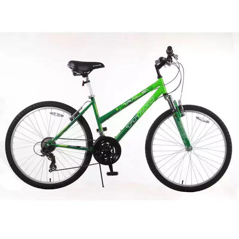 Titan Trail 21-speed Suspension Women's Mountain Bike, 17-Inch Frame, Green and Dark Green