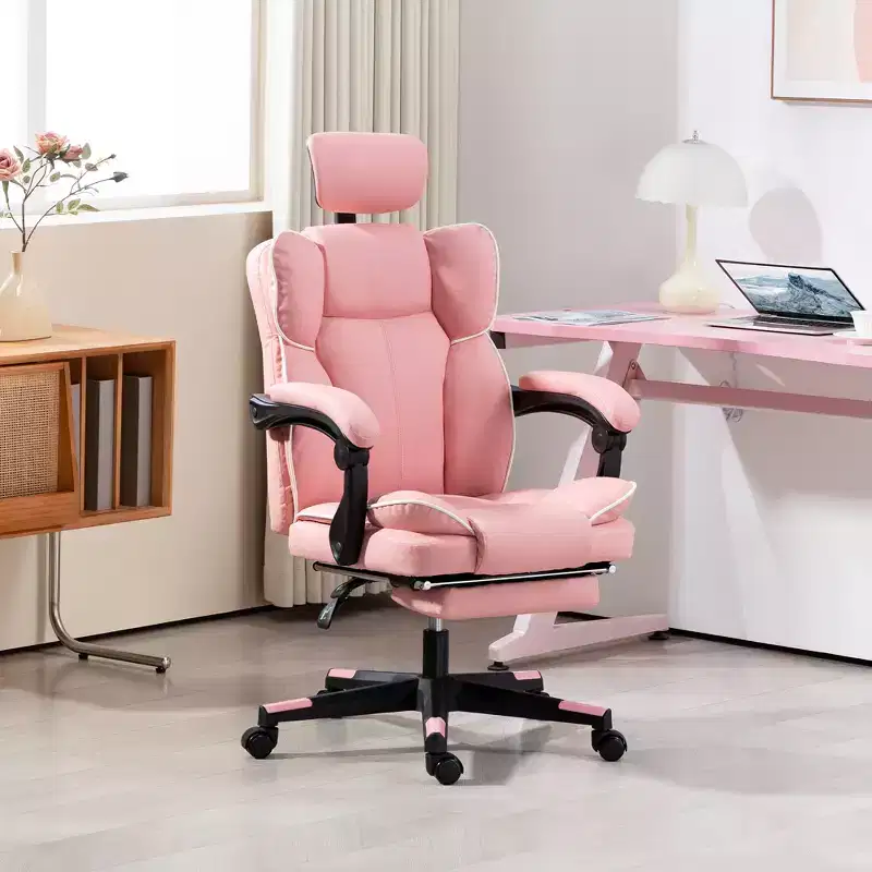 PU Leather Office Chair, Executive Desk Chair with Headrest, Foot Rest, Swivel Wheels, Reclining Computer Chair