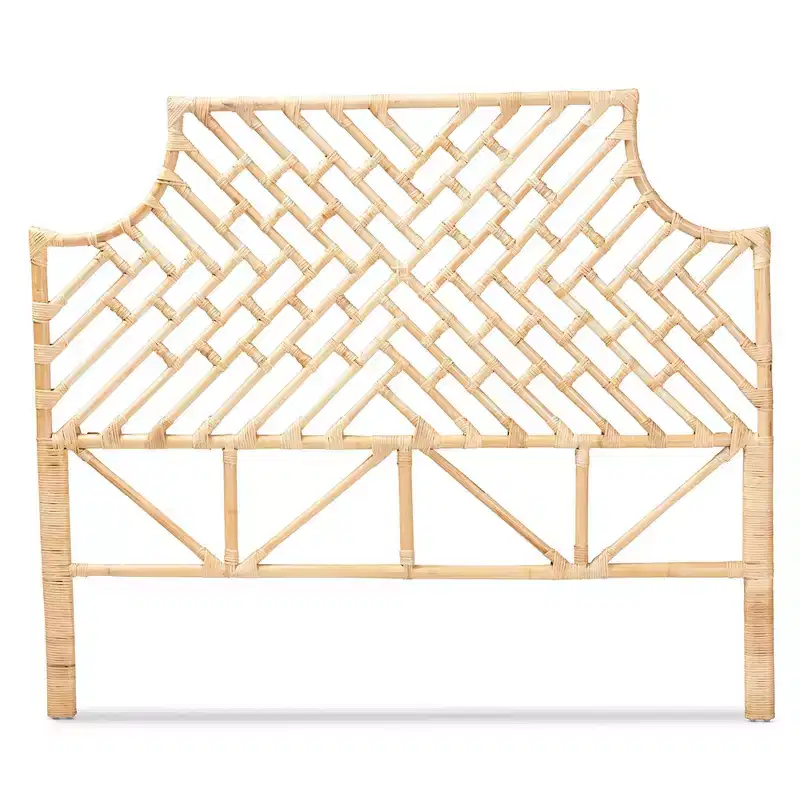 Rattan Headboard Natural/Brown - bali & pari: Bohemian Style, Freestanding, No Assembly Required