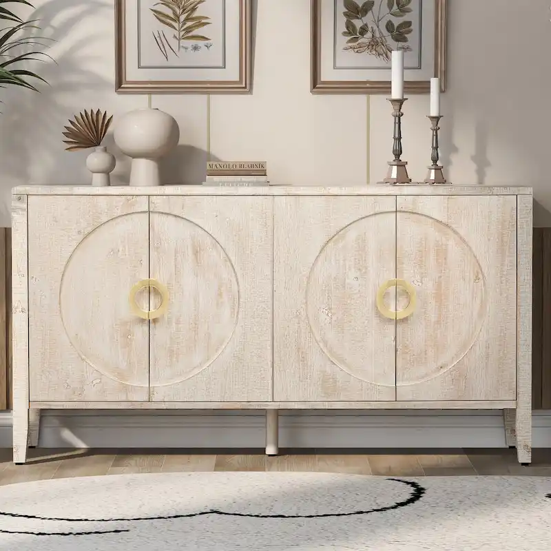 Sophisticated Fir Veneer Cabinet with Textured Finish