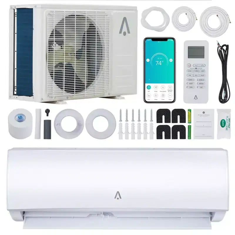Acekool 9,000 BTU Mini Split AC Heat Pump, 19 SEER2, WiFi Smart Control, 115V Ductless System for Rooms up to 450 Sq Ft