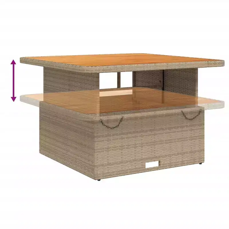 vidaXL 5 Piece Patio Dining Set with Cushions Beige Poly Rattan