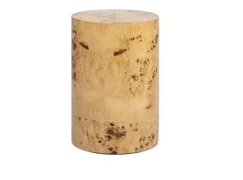 Jennifer Taylor Home Nebula 22 Accent Pillar Side Table, Warm Natural Brown Burl Wood