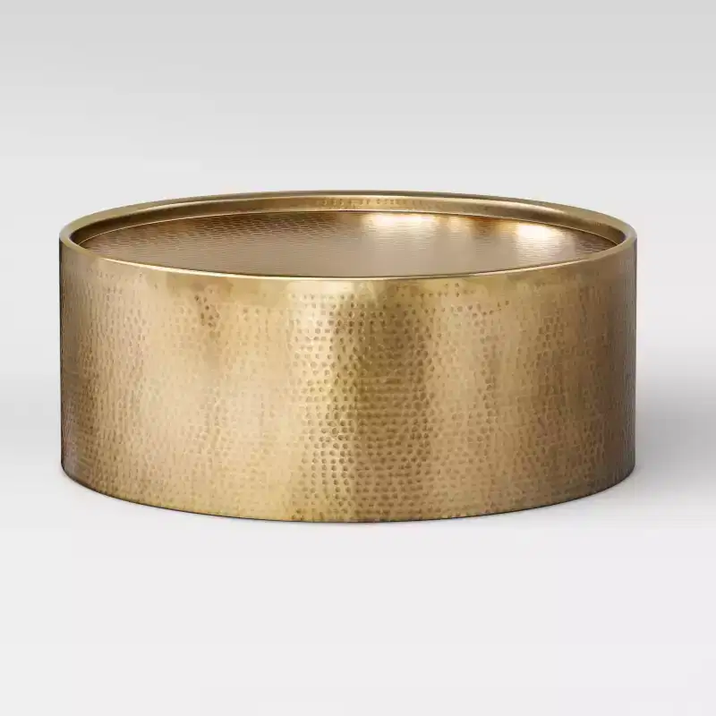 Round Hammered Drum Coffee Table