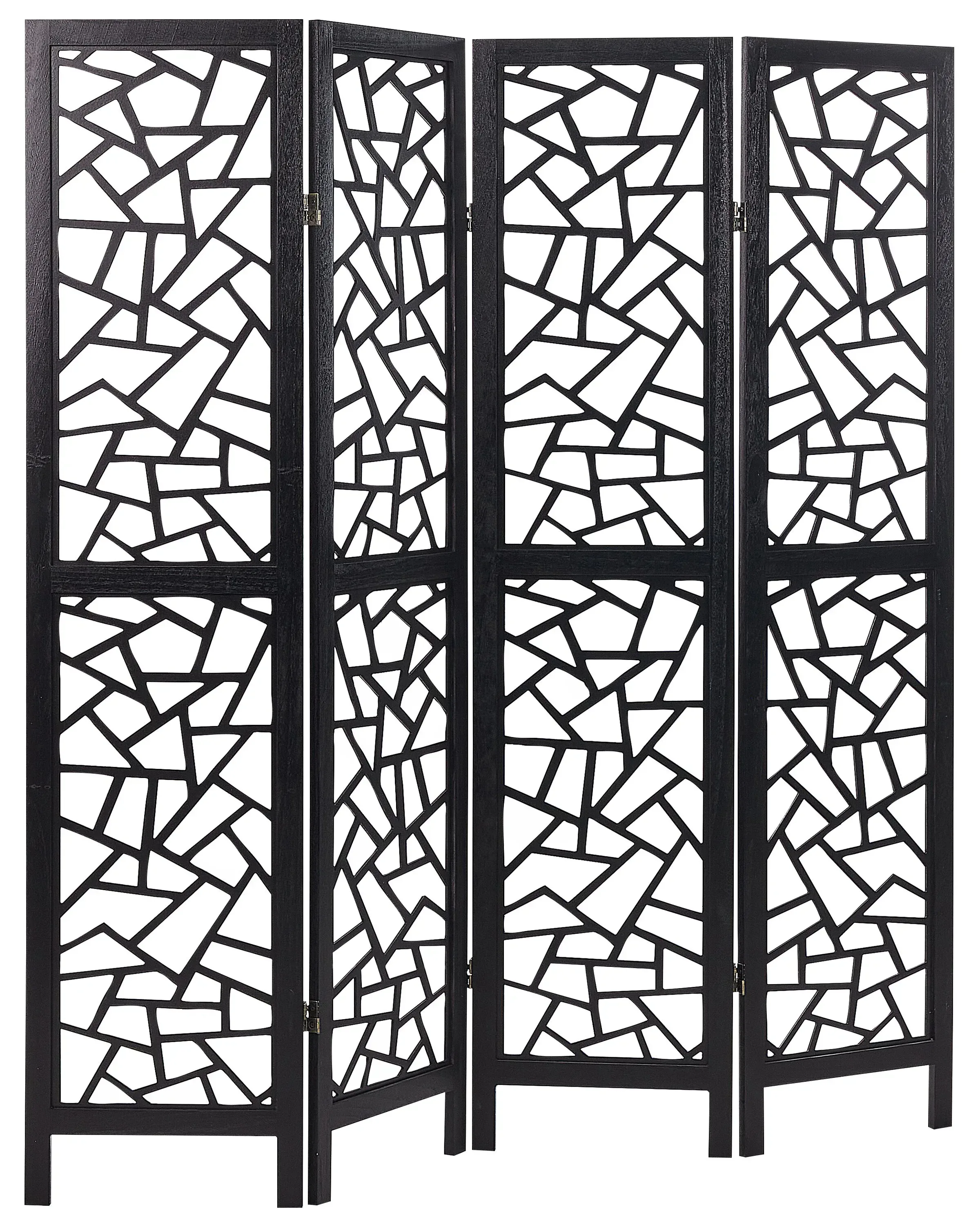 Divisorio per ambienti a 4 pannelli Nero 163x170 cm
