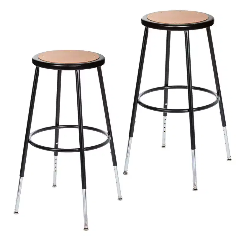 Adjustable Heavy Duty Steel Barstool Black