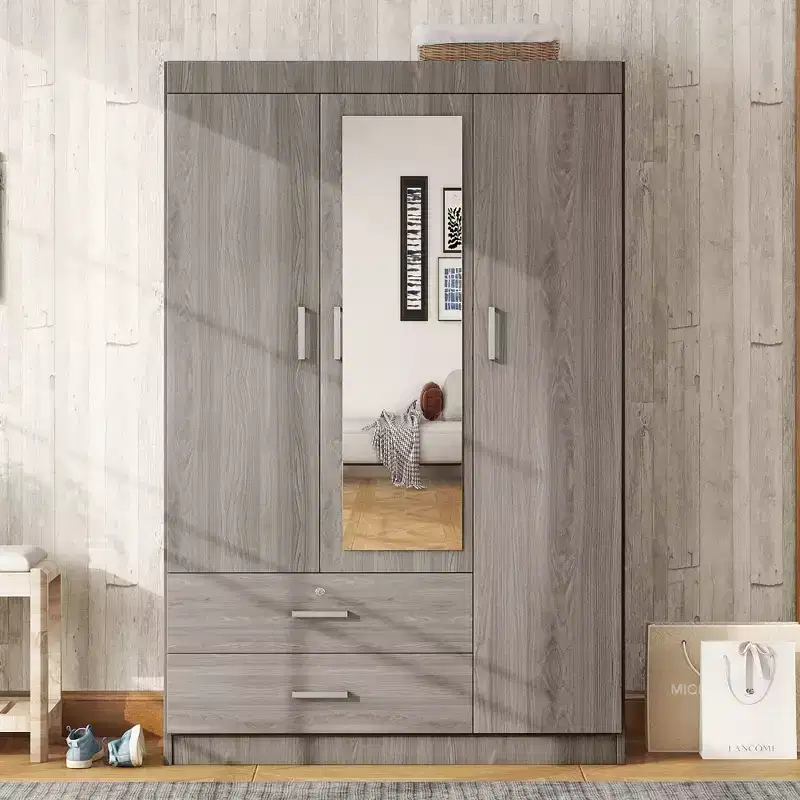 3-Door Wardrobe with Shelves and 2 Drawers, Clothing Armoire 4A - ModernLuxe