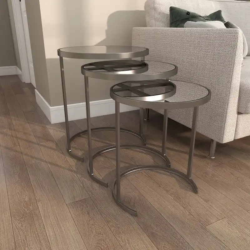 Black/Gold Metal Accent Tables (Pack of 3)