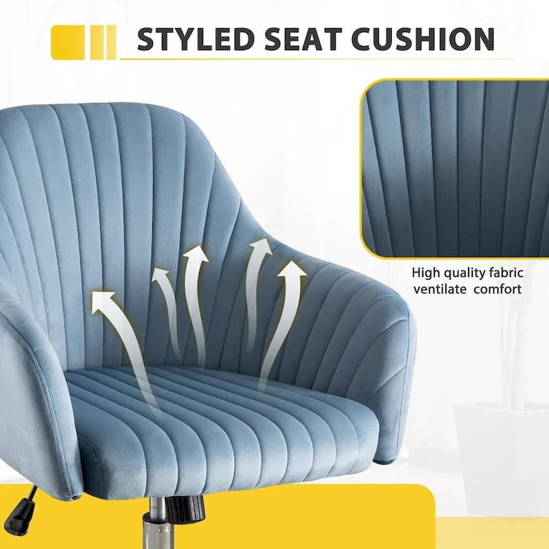 Home Office Leisure Chair with Adjustable Height and Casters