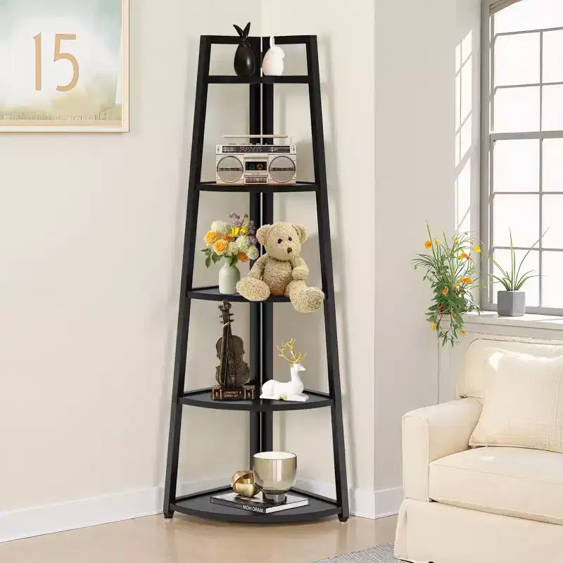 MAYEERTY 5-Tier Versatile Corner Storage Shelf for Multiple Scenarios