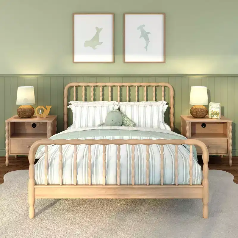 Jenny Lind Cubby Nightstand with 1 Drawer & Electrical Outlet