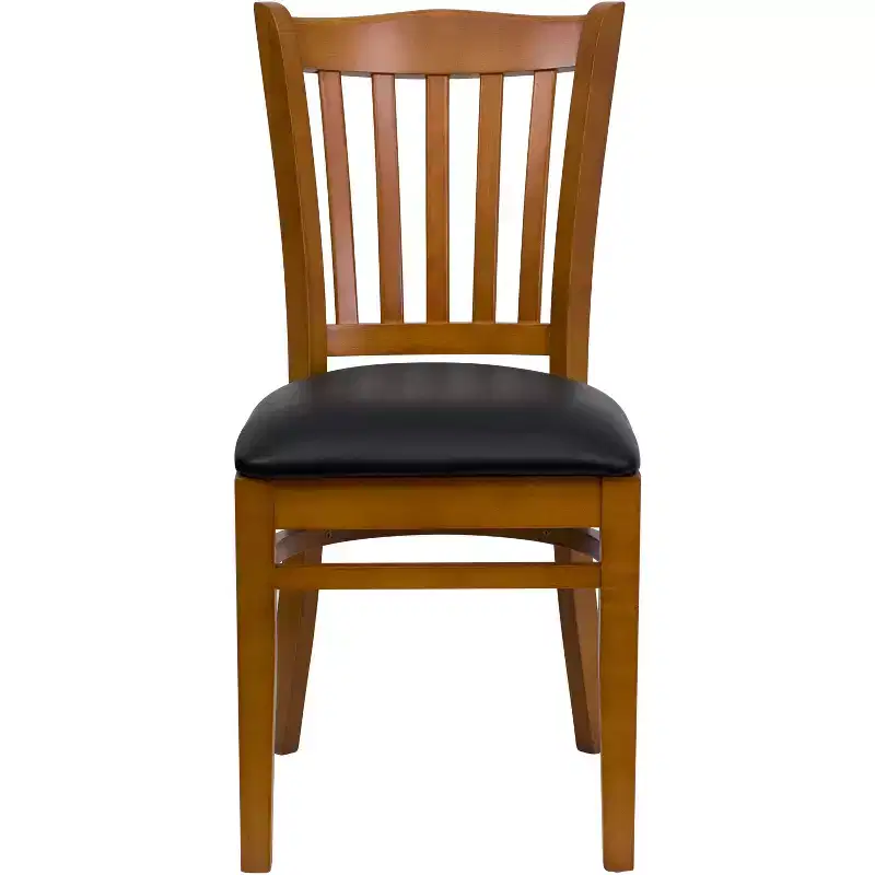 Vertical Slat Back Wooden Restaurant Chair