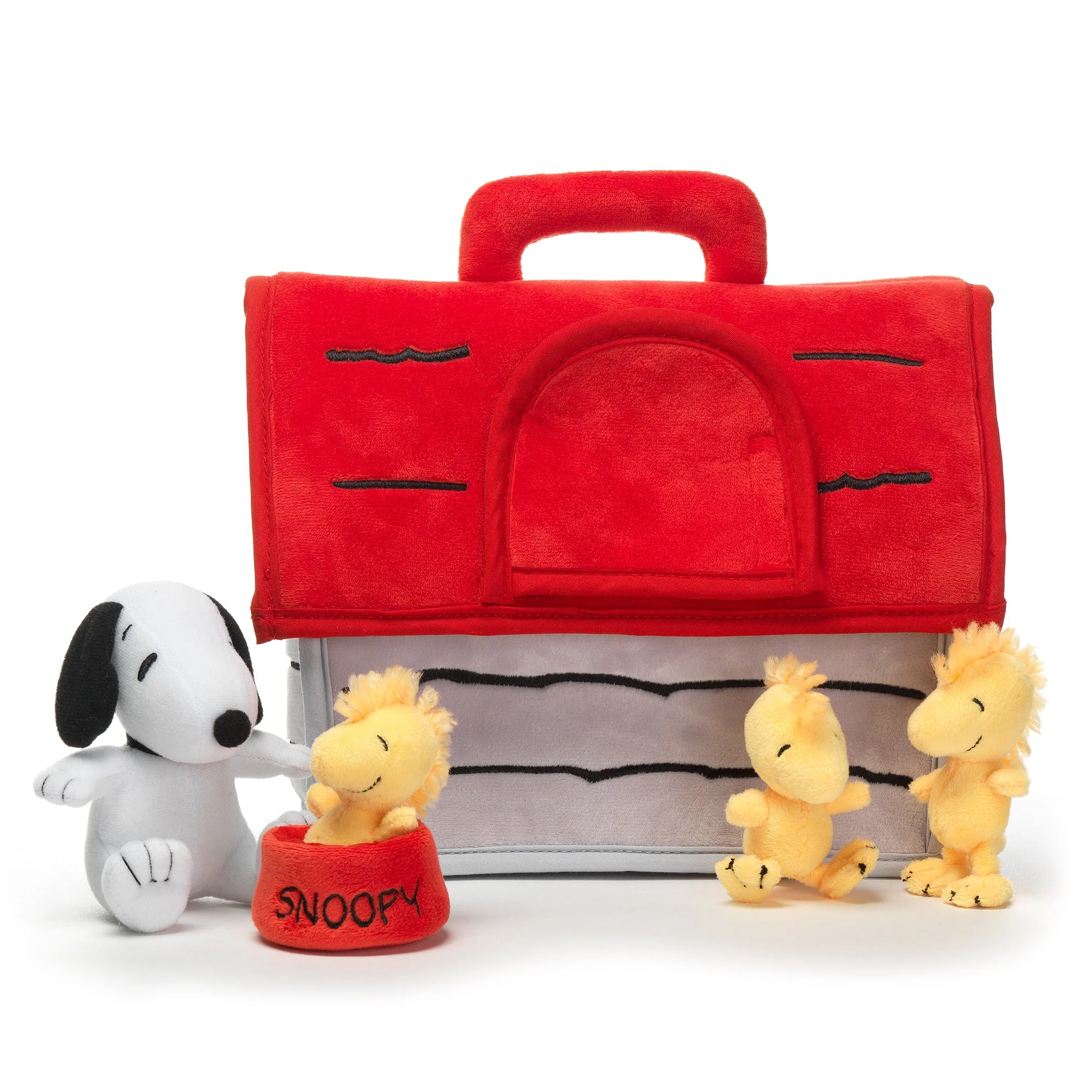 White Dog Plush Doghouse Interactive Toy with Animals