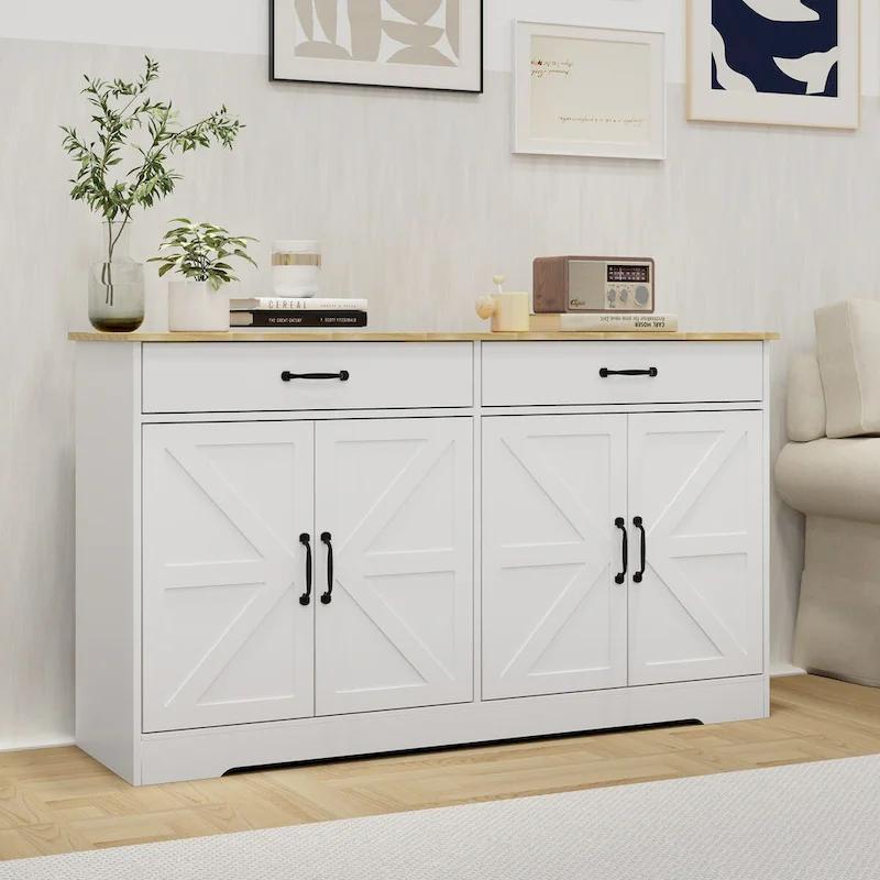 55.91 Large Farmhouse Buffet Cabinet