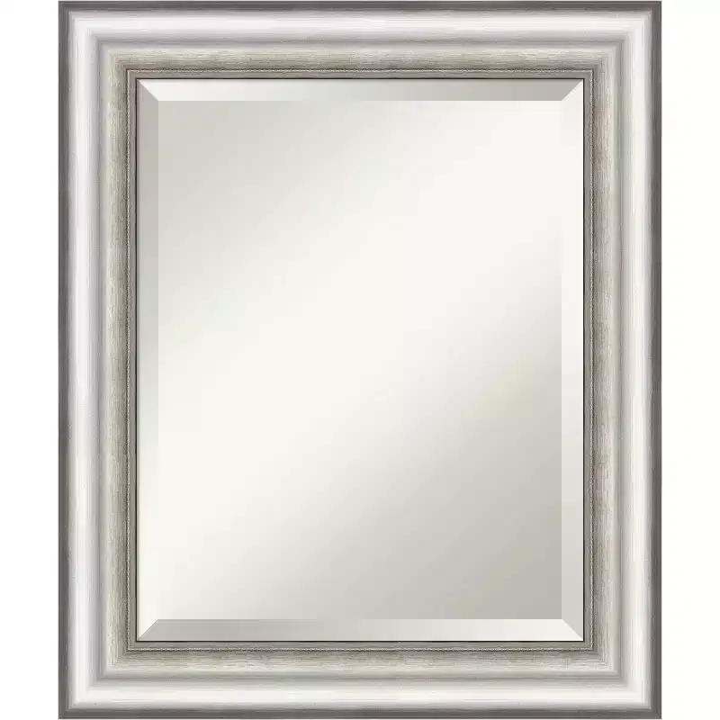 Salon Framed Bathroom Vanity Wall Mirror Silver - Amanti Art
