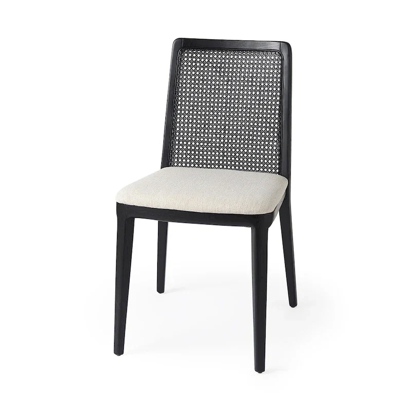 Clara Light Brown Wood Cream Seat Armless Dining Chair