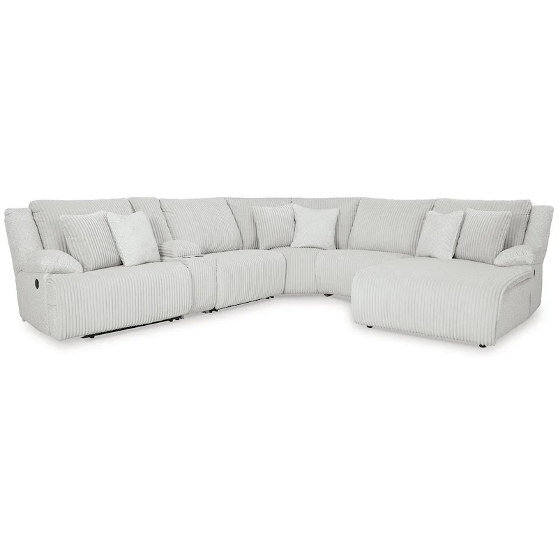 Signature Design by Ashley Top Tier Light Gray 6-Piece Reclining Sectional with Chaise - 149.5W x 132.5D x 40H