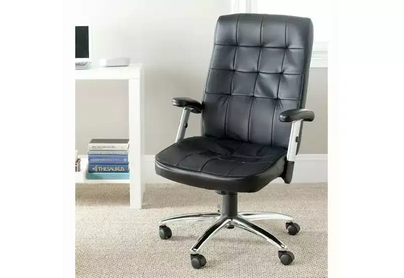 Olga Swivel Desk Chair - Height Adjustable - FOX8514 - Black - Safavieh