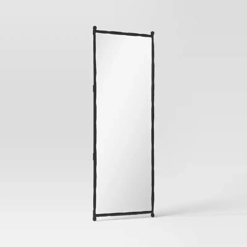 25x65 Decorative Forged Metal Floor Mirror Black - Threshold™