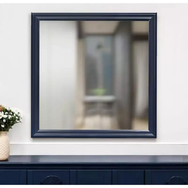HomeRoots 38 Blue Square Wood Framed Accent Mirror