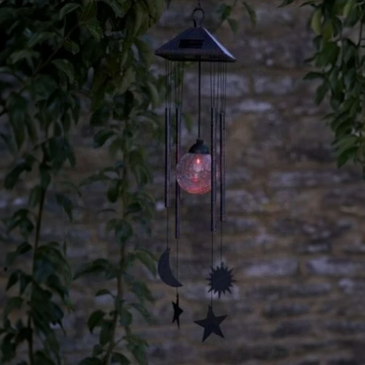 Sun Moon & Star Wind Chimes With LED Lights