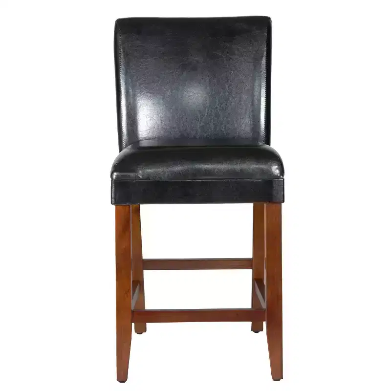 24 Faux Leather Luxury Counter Height Barstool - HomePop