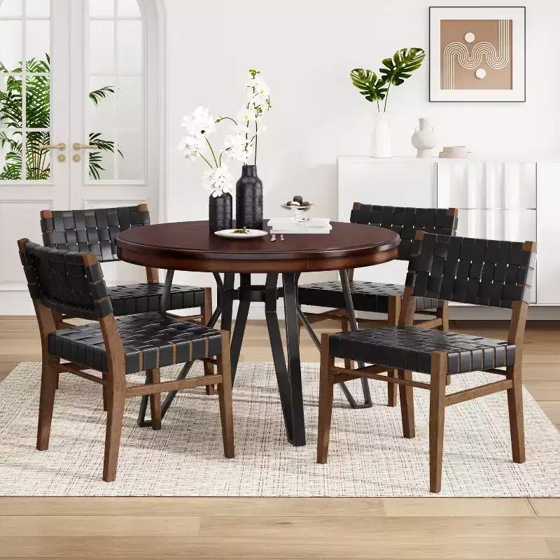 Christopher Knight Home Cassius 5 Piece Wood and Iron Dining Set