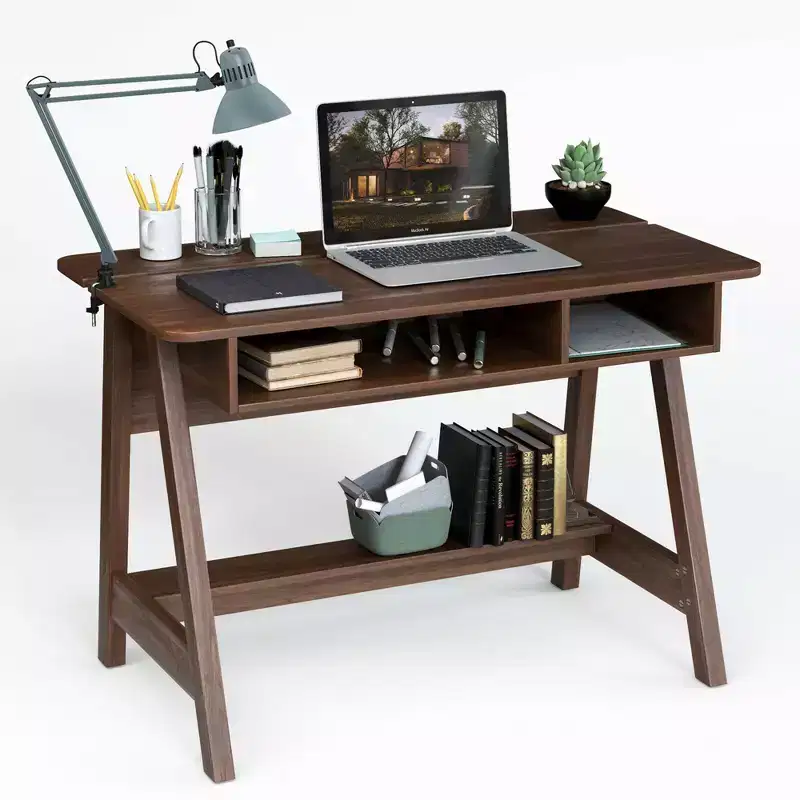 Costway Computer Desk Home Office Writing Workstation w/ Flip Top Compartment
