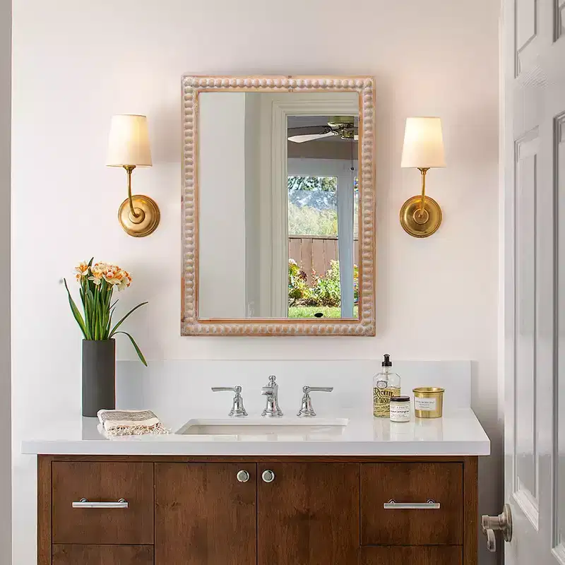 GDFStudio Moreno Farmhouse Wooden Decorative Rectangular Wall Mirror