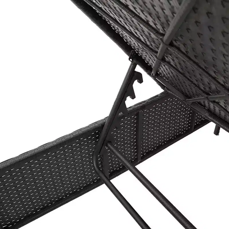 vidaXL Patio Sun Lounger Set PE rattan Extra Long Removable Covers