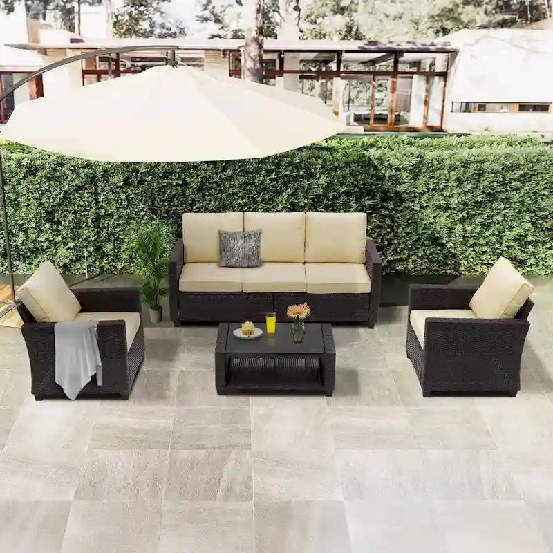 5 - Person Outdoor Seating Group with Cushions