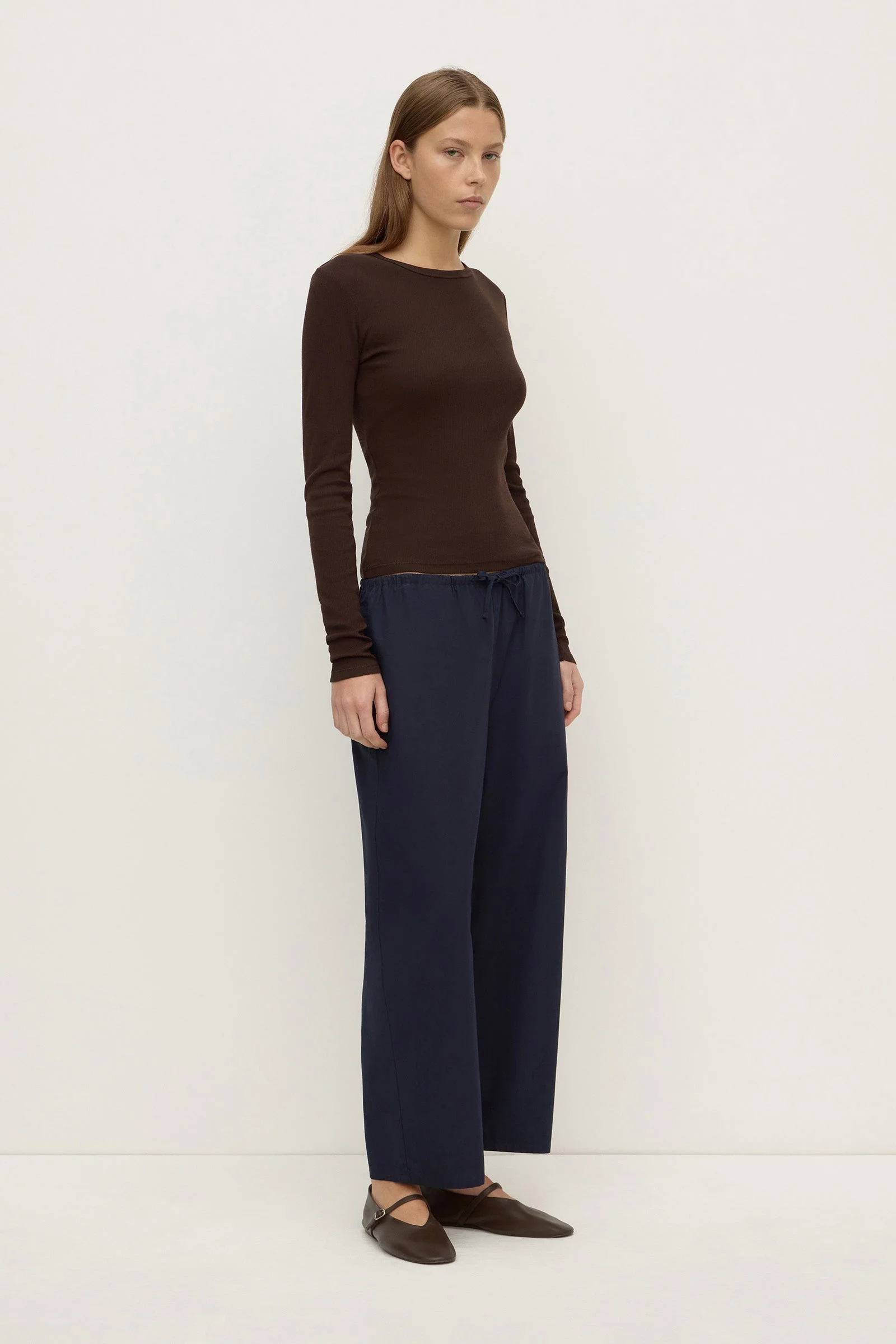 Cotton Barrel Leg Pant
