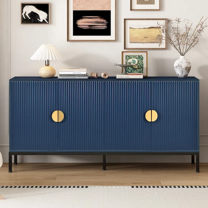 4-Door Storage Sideboard with Metal Legs