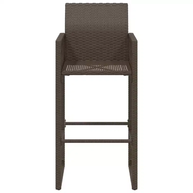 vidaXL Garden Bar Stool PE rattan, powder-coated steel, 100% polyester