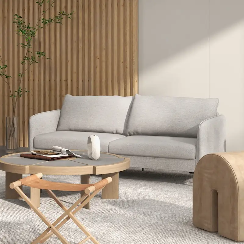 Modern 76 Loveseat Sofa Couch with Metal Legs Gray