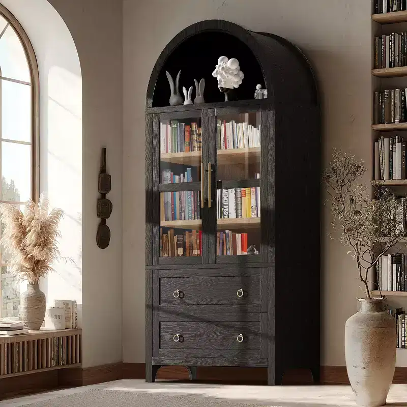 Vatros Tall Arched Cabinet with Adjustable Shelves