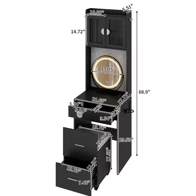 Karl Home Makeup Vanity Set with LED Lights and Power Outlets