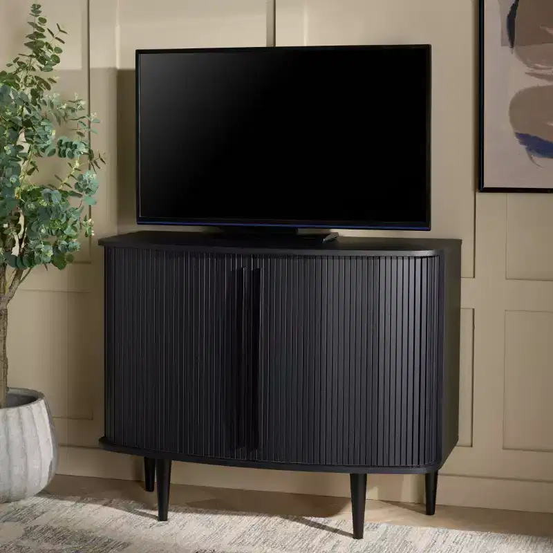 Tambour Door Compact Sideboard, Walnut