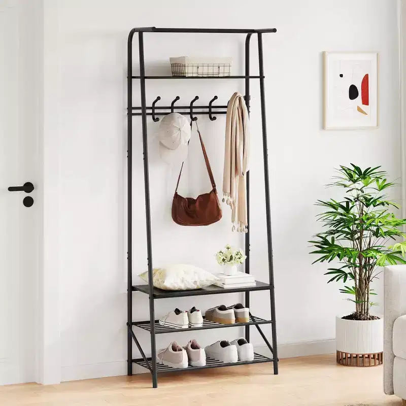 Coat Rack Shoe Bench with 5 /6 /10 Hooks