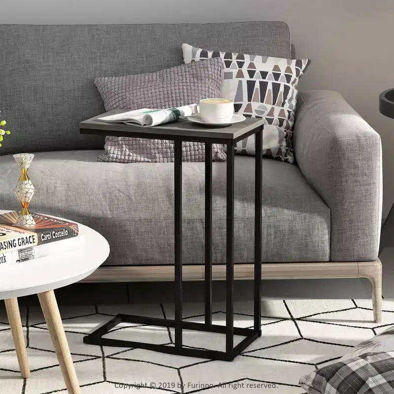 Modern Sofa Side End Table French Oak Grey