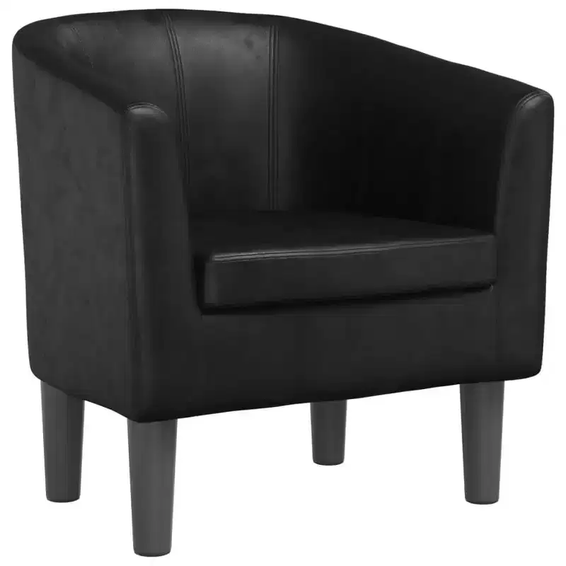 vidaXL Modern Tub Chair - Stylish Faux Leather Lounge Seat for Living Room, Home Office, or Bedroom - Brown