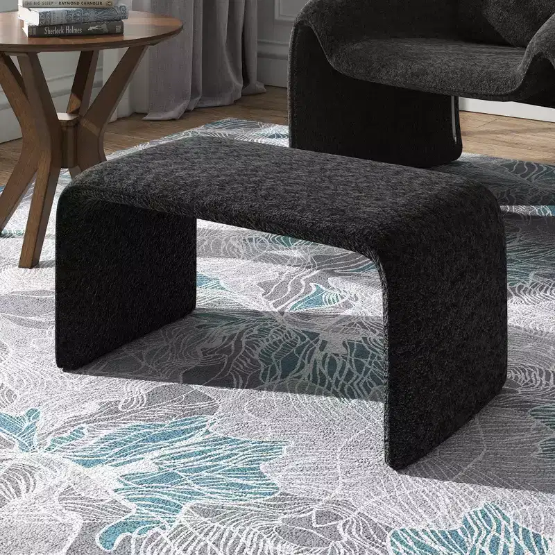 Contemporary Upholstered Ottoman â€?Versatile Footrest & Extra Seating for Living Room