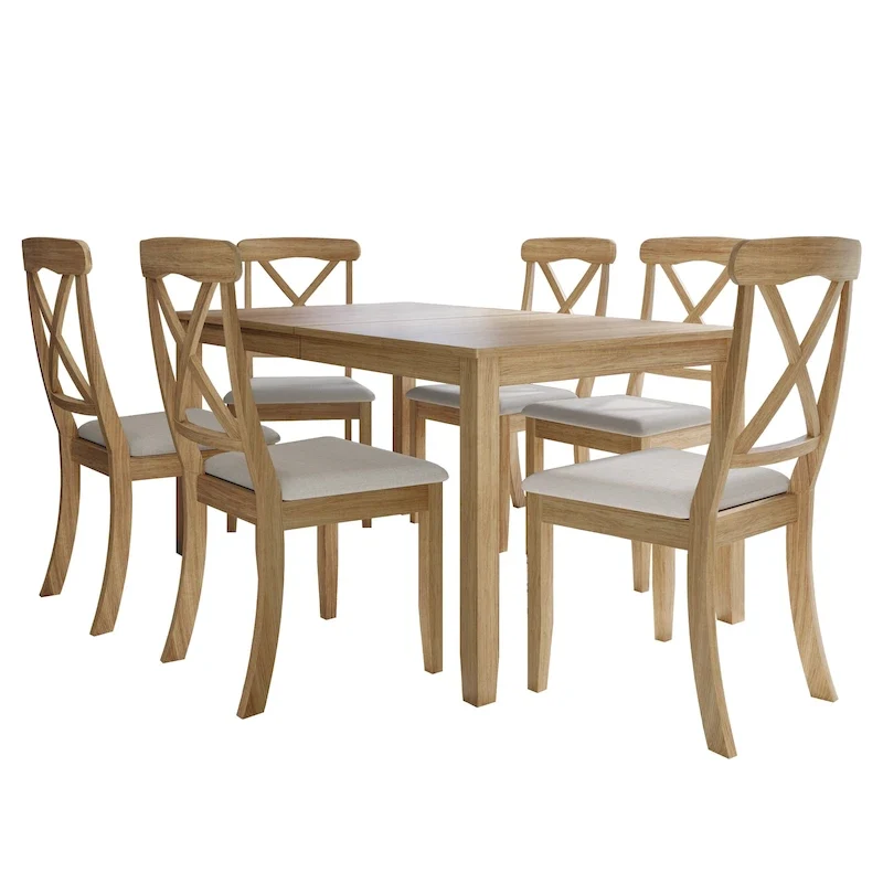 Farmhouse Style 7-piece Wooden Dining Set